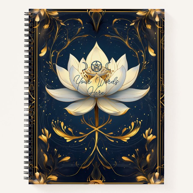 Cuaderno Create Your Own Gilded Blue White Lotus (Anverso)