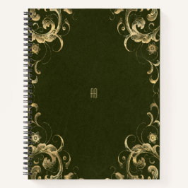 Cuaderno Create Your Own Gilded Dark Olive Green Notebook