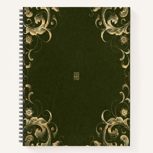 Cuaderno Create Your Own Gilded Dark Olive Green Notebook (Anverso)