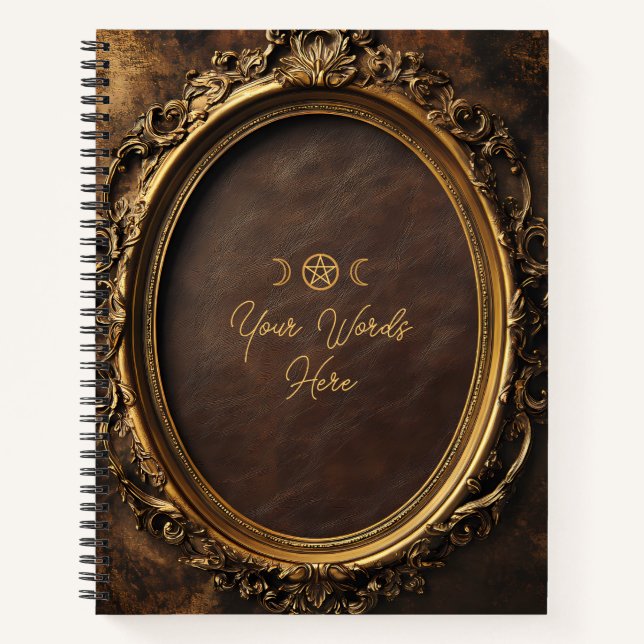 Cuaderno Create Your Own Gilded Faux Brown Leather (Anverso)
