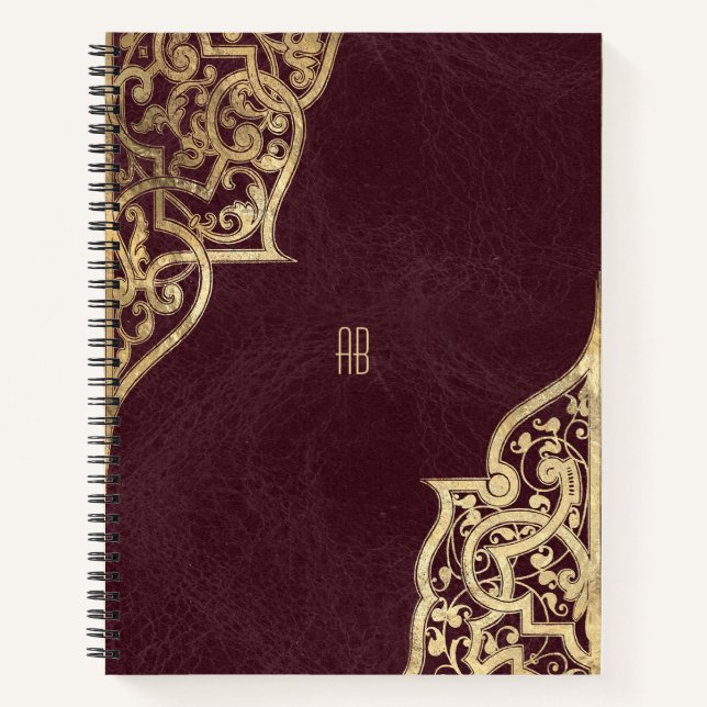 Cuaderno Create Your Own Gilded Maroon Red Notebook (Anverso)
