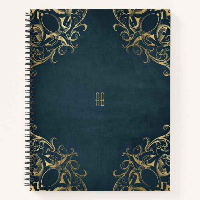 Cuaderno Create Your Own Gilded Navy Blue Notebook (Anverso)