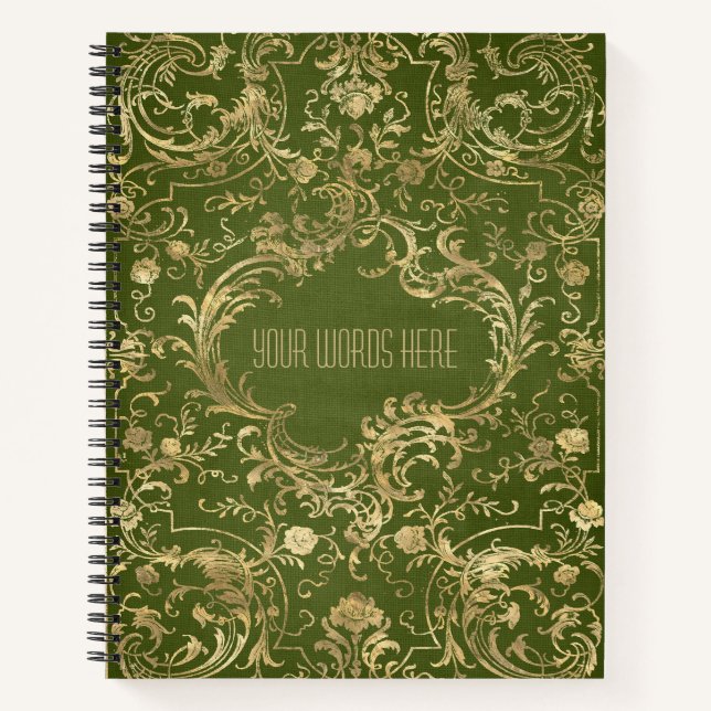 Cuaderno Create Your Own Gilded Olive Green Notebook (Anverso)