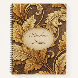 Cuaderno Create Your Own Gold Embossed Vintage Floral Vine