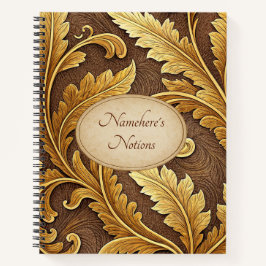 Cuaderno Create Your Own Gold Embossed Vintage Leafy Vine