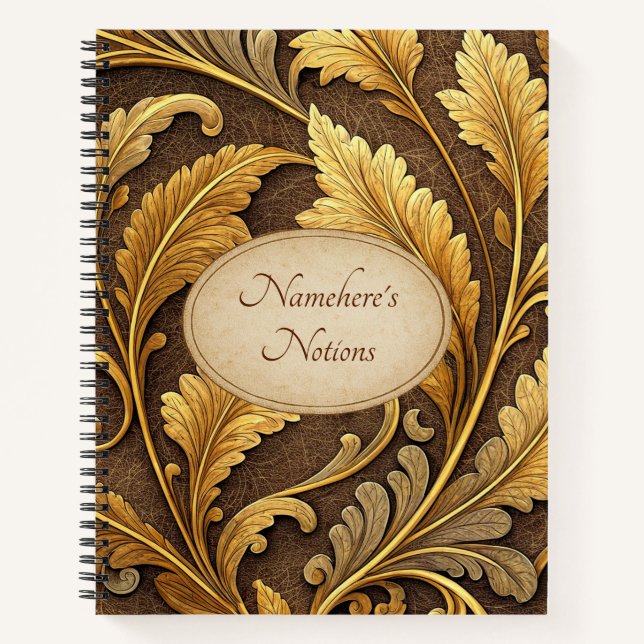 Cuaderno Create Your Own Gold Embossed Vintage Vine (Anverso)