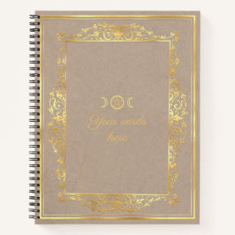 Cuaderno Create Your Own Gold Framed Beige Brown
