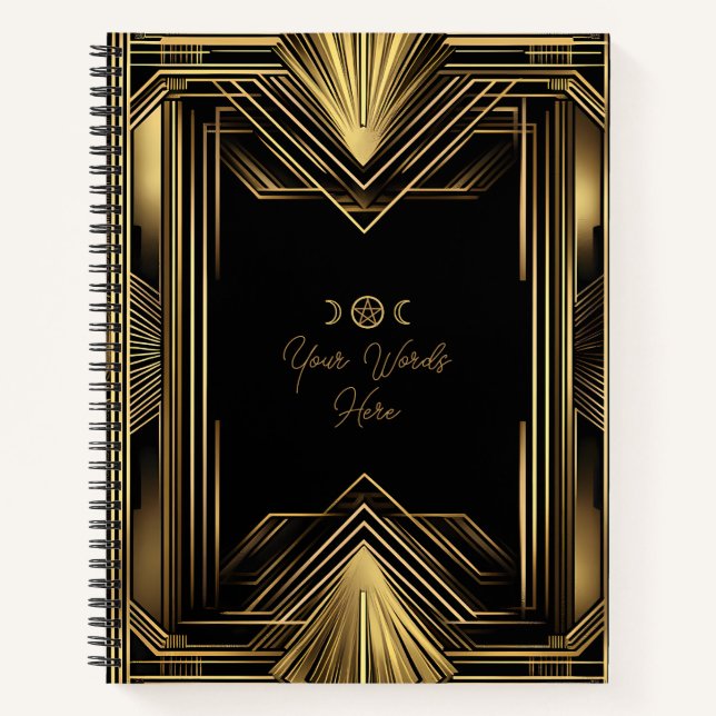 Cuaderno Create Your Own Golden Art Deco Black (Anverso)