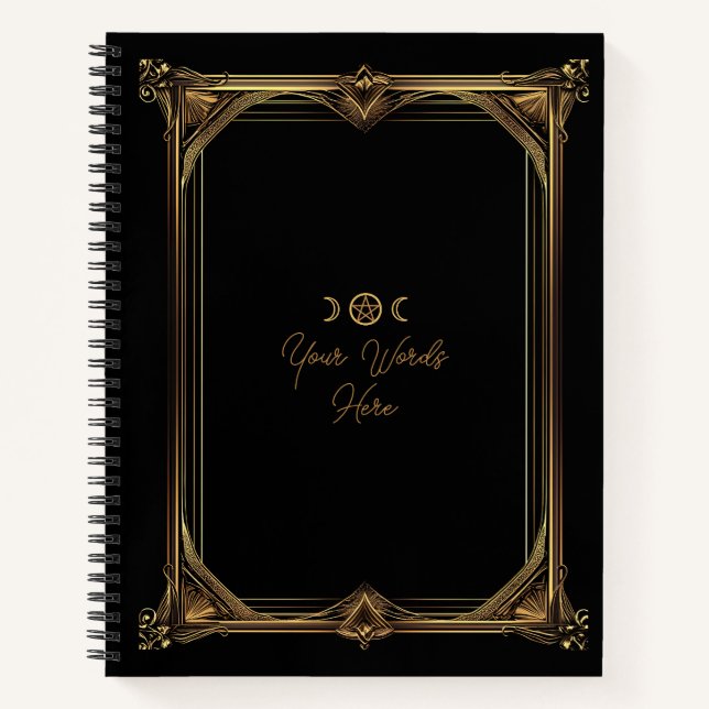 Cuaderno Create Your Own Golden Art Nouveau Black (Anverso)