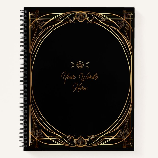 Cuaderno Create Your Own Golden Art Nouveau Style Black (Anverso)