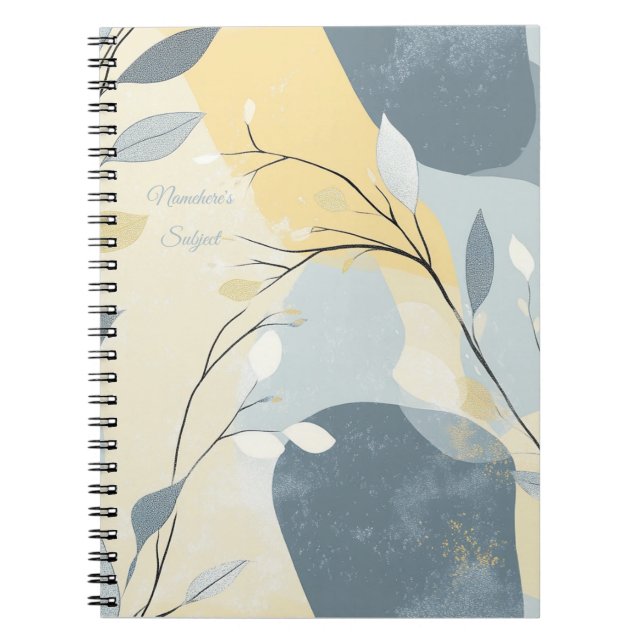 Cuaderno Create Your Own Golden Blue Gray Floral Minimalist (Frente)