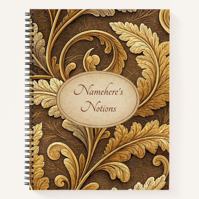 Cuaderno Create Your Own Golden Embossed Vintage Vine (Anverso)