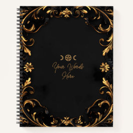 Cuaderno Create Your Own Golden Flowers & Flourishes Black