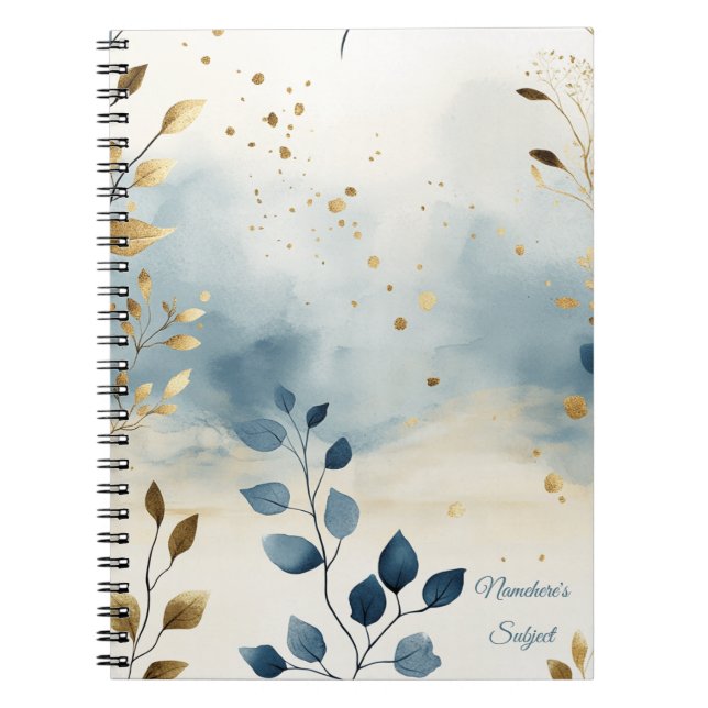Cuaderno Create Your Own Golden Summer Leaves Minimalist (Frente)