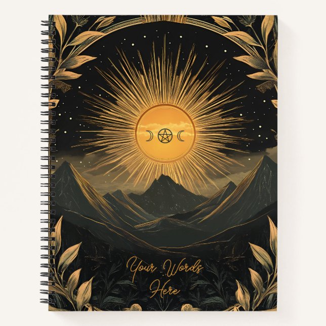 Cuaderno Create Your Own Golden Sunrise Floral Landscape (Anverso)