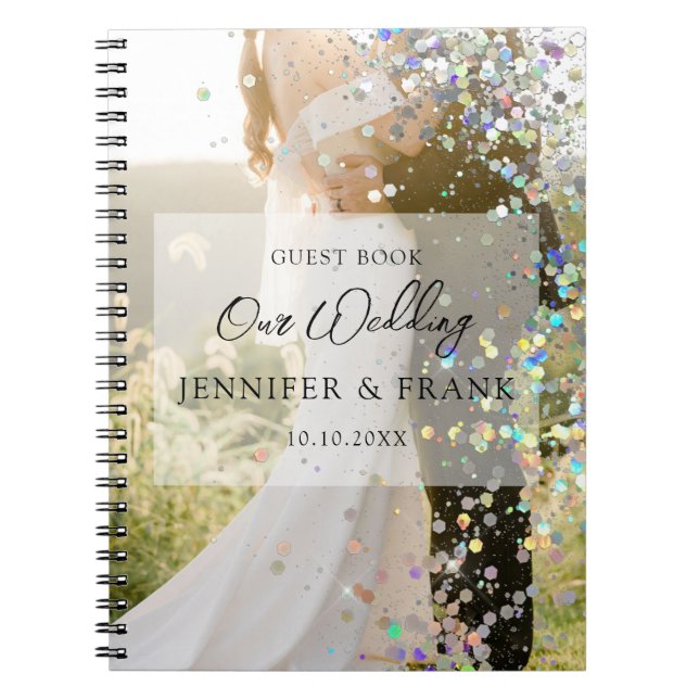 Cuaderno Create Your Own Guest book wedding Modern Glitter (Frente)