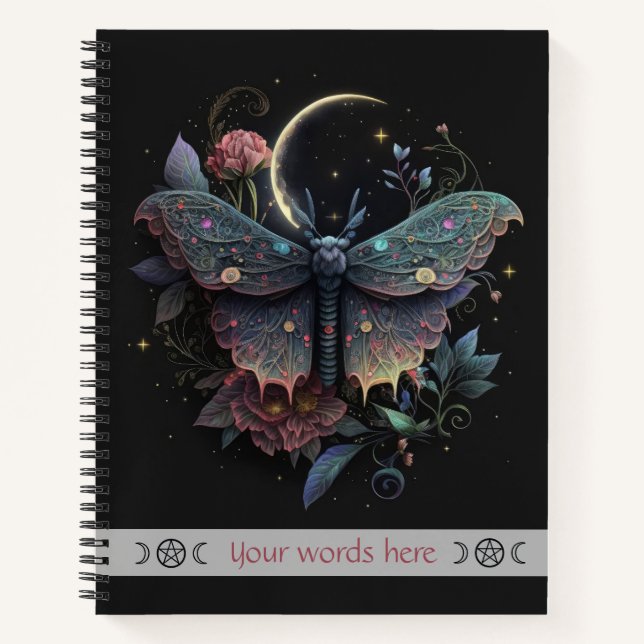Cuaderno Create Your Own Iridescent Celestial Peony Moth (Anverso)