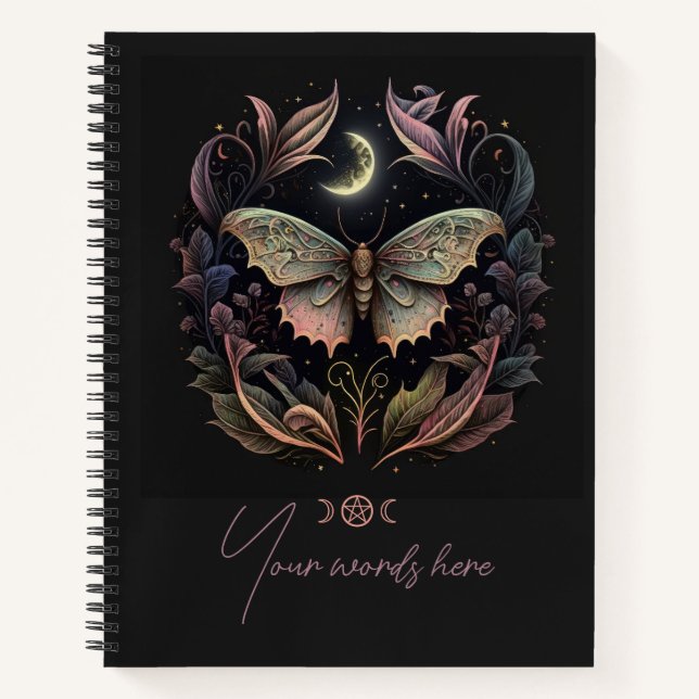 Cuaderno Create Your Own Leafy Celestial Lunar Moth (Anverso)