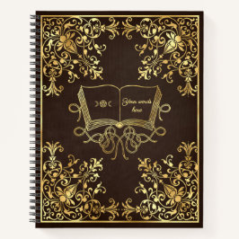Cuaderno Create Your Own Ornate Gilded Grimoire Brown