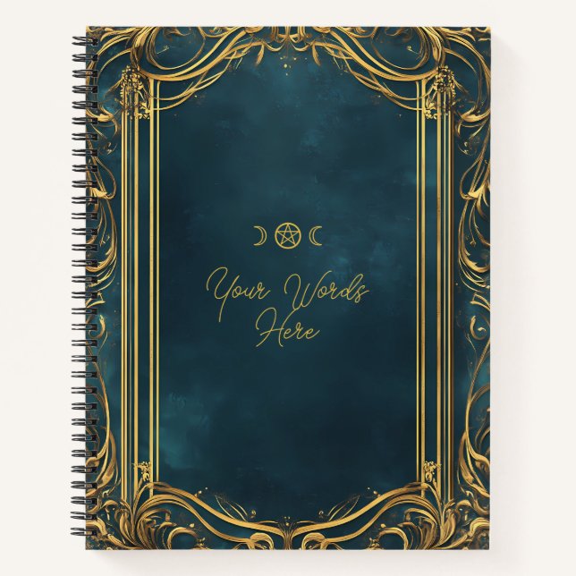 Cuaderno Create Your Own Ornate Teal & Gold (Anverso)