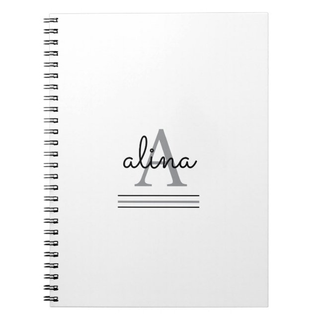 Cuaderno Create Your Own Personalize Monogram Spiral Photo  (Frente)