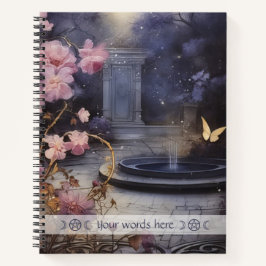 Cuaderno Create Your Own Pink Roses Gothic Garden Fountain