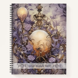 Cuaderno Create Your Own Purple Roses Garden Lamp Floral