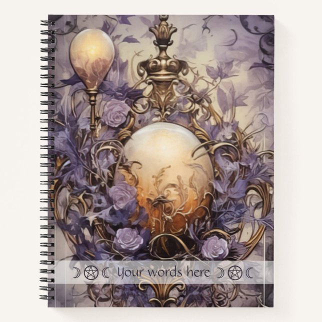Cuaderno Create Your Own Purple Roses Garden Lamp Floral (Anverso)