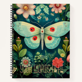 Cuaderno Create Your Own Red Green Floral Garden Moth
