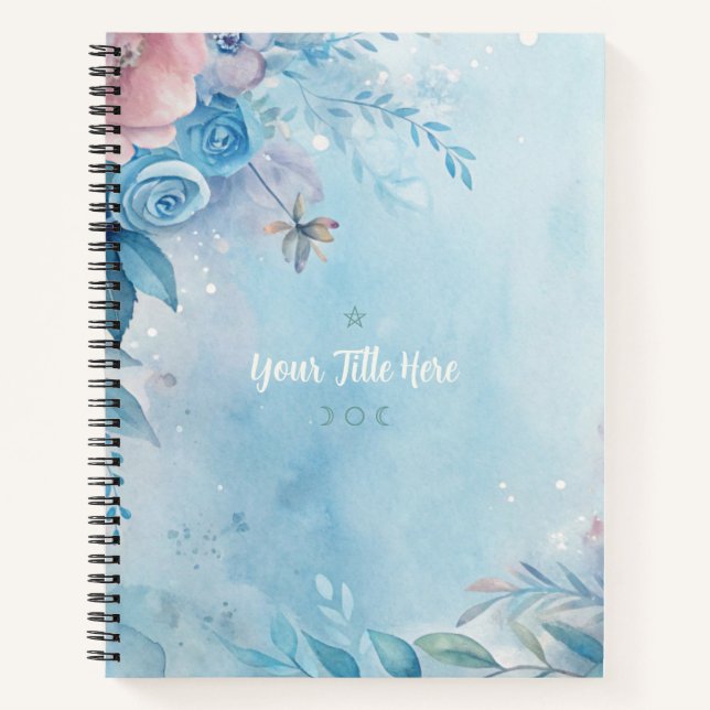 Cuaderno Create Your Own Shabby Chic Blue Pink Roses Floral (Anverso)