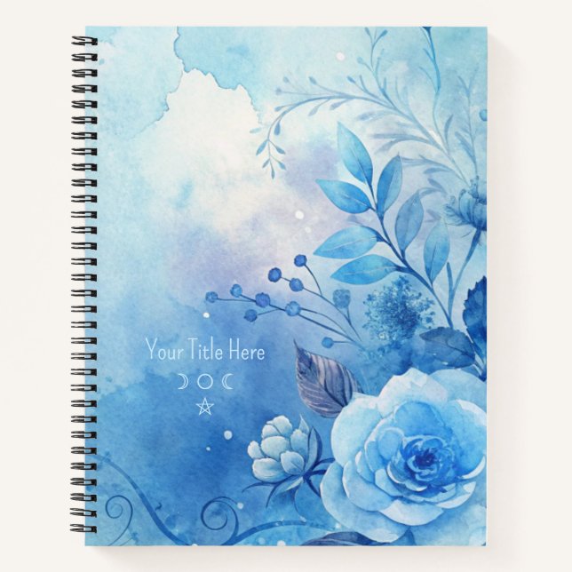 Cuaderno Create Your Own Shabby Chic Blue Roses Floral (Anverso)