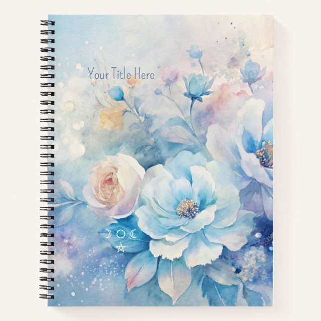 Cuaderno Create Your Own Shabby Chic Pink Blue Rose Bouquet (Anverso)