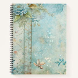 Cuaderno Create Your Own Shabby Chic Romantic Blue Peony