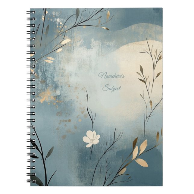 Cuaderno Create Your Own Summer Blue Floral Minimalist (Frente)