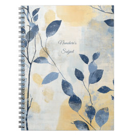 Cuaderno Create Your Own Sunny Blue Leaves Minimalist