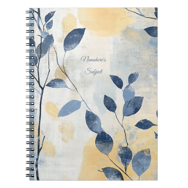 Cuaderno Create Your Own Sunny Blue Leaves Minimalist (Frente)
