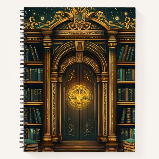 Cuaderno Create Your Own Teal Enchanted Secret Library (Anverso)