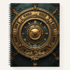 Cuaderno Create Your Own Teal Gold Clock Steampunk