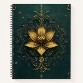 Cuaderno Create Your Own Teal Golden Lotus Notebook