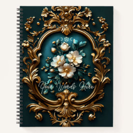 Cuaderno Create Your Own Teal Ornamental Gilded Blossoms