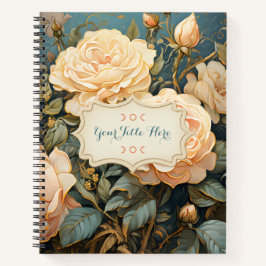 Cuaderno Create Your Own Teal Peach & Yellow Roses Bouquet