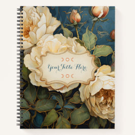 Cuaderno Create Your Own Teal Peach & Yellow Roses Floral