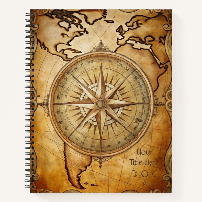 Cuaderno Create Your Own Traveler Compass Rose Map (Anverso)