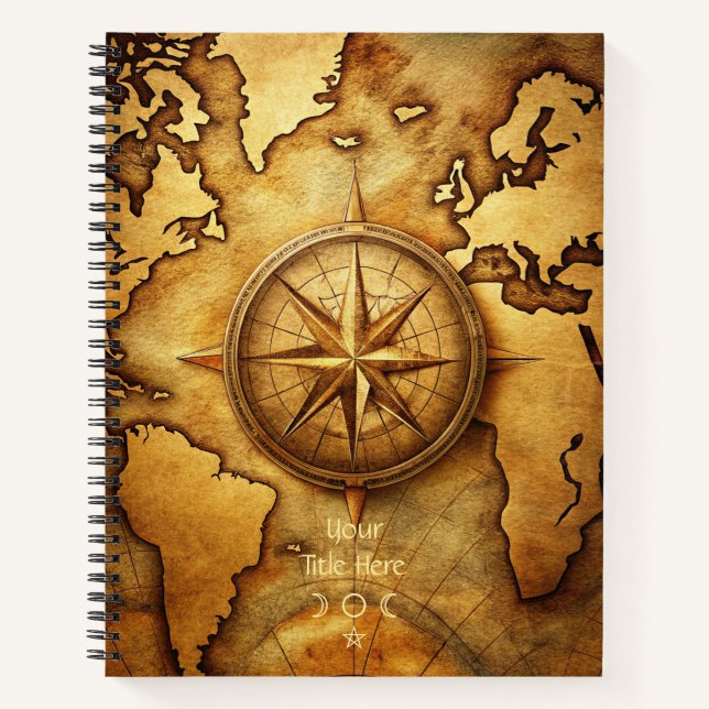 Cuaderno Create Your Own Traveller Compass Rose Map (Anverso)