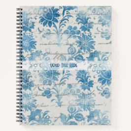 Cuaderno Create Your Own Vintage Blue Damask Love Letter