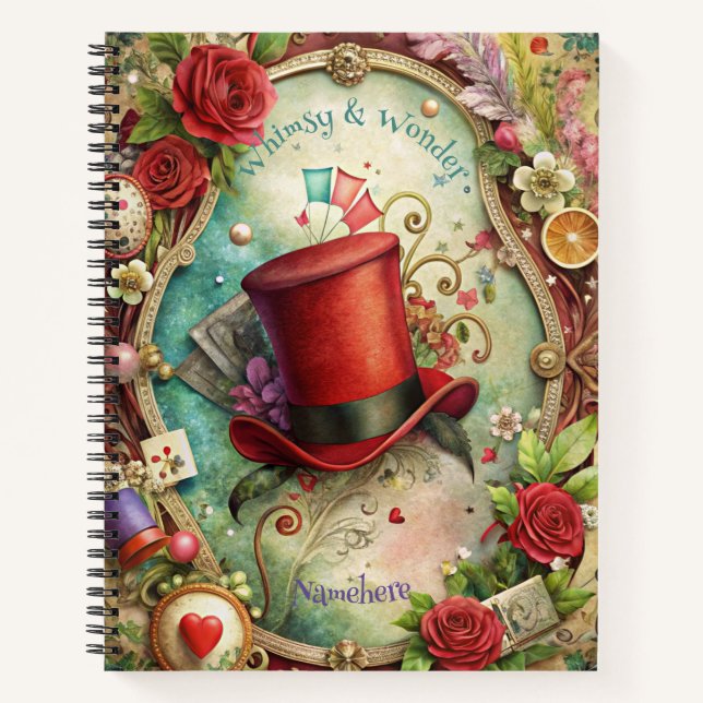 Cuaderno Create Your Own Whimsical Red Top Hat (Anverso)