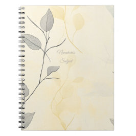 Cuaderno Create Your Own Yellow & Gray Floral Minimalist