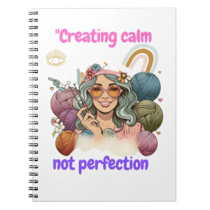 Cuaderno Creating calm, not perfection - Retro knitting gir
