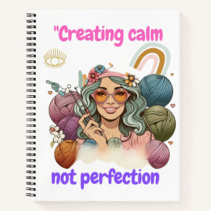 Cuaderno Creating calm, not perfection - Retro knitting gir