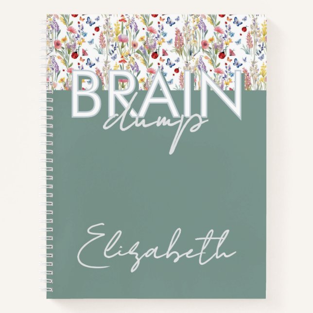 Cuaderno Creative Brain Dump Mindset Organizer Floral sage  (Anverso)
